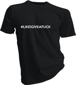 Hashtag Likeigiveafuck Mens Black Tshirt