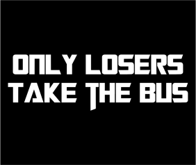 Only Losers Take The Bus Black Logo